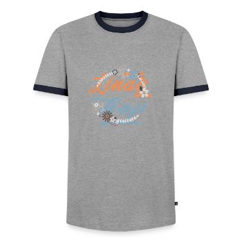 Danse swing Lindy Hop Do The Hop - T-shirt contrasté Homme - gris/marine  - Devant - AI Model Female 172 light (172cm) & AI Model Male 178 light (178cm)