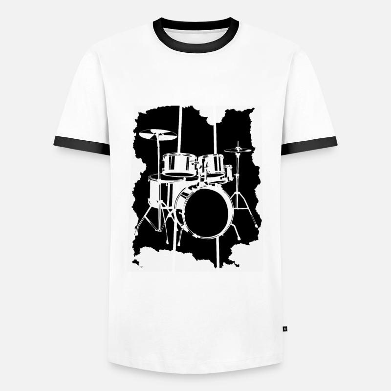 drummer - Men's Ringer Shirt - white/black