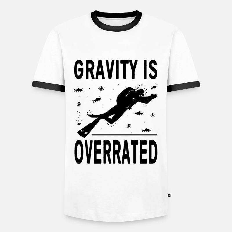 Diving gravity - Men's Ringer Shirt - white/black