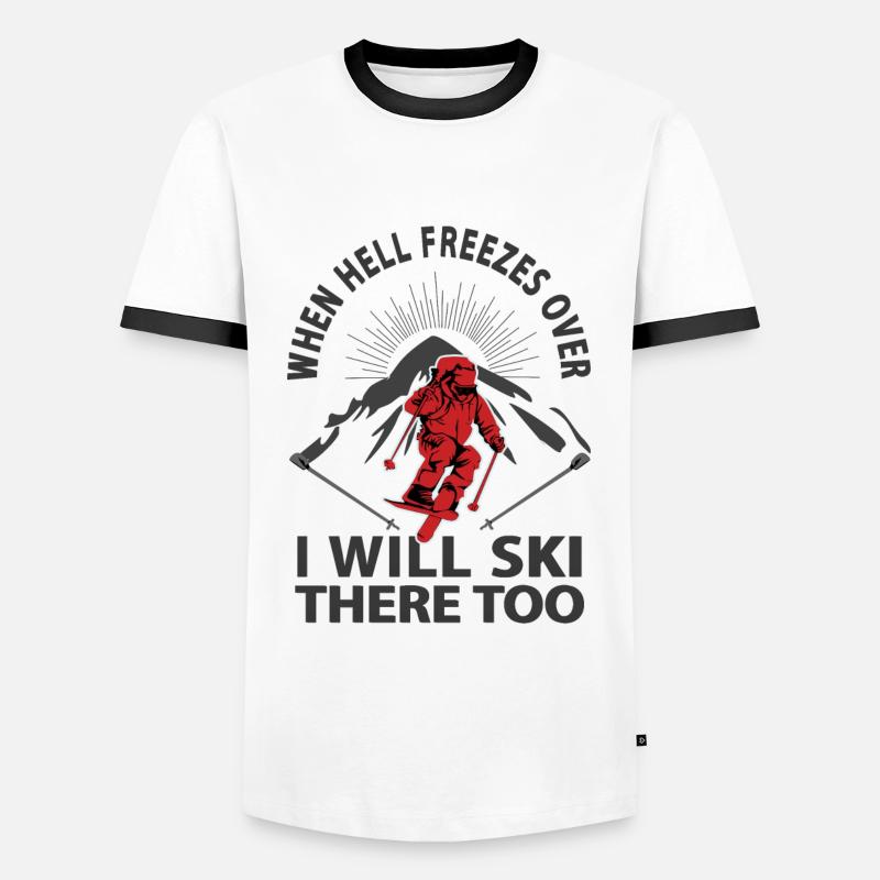 Hell skiing funny - Men's Ringer Shirt - white/black