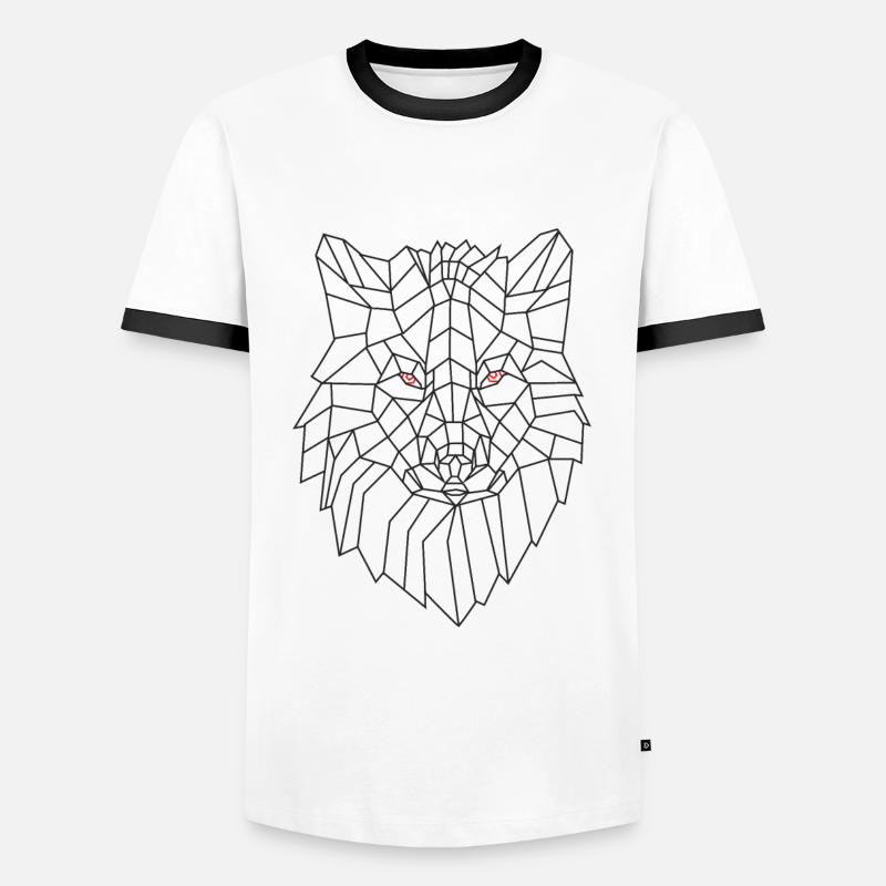 Abstrakter Wolf - Männer Kontrast-T-Shirt - Weiß/Schwarz