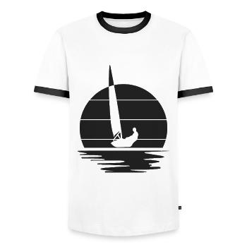 Sailors sailing - Men's Ringer Shirt - white/black - Front - AI Model Female 172 light (172cm) & AI Model Male 178 dark (178cm)