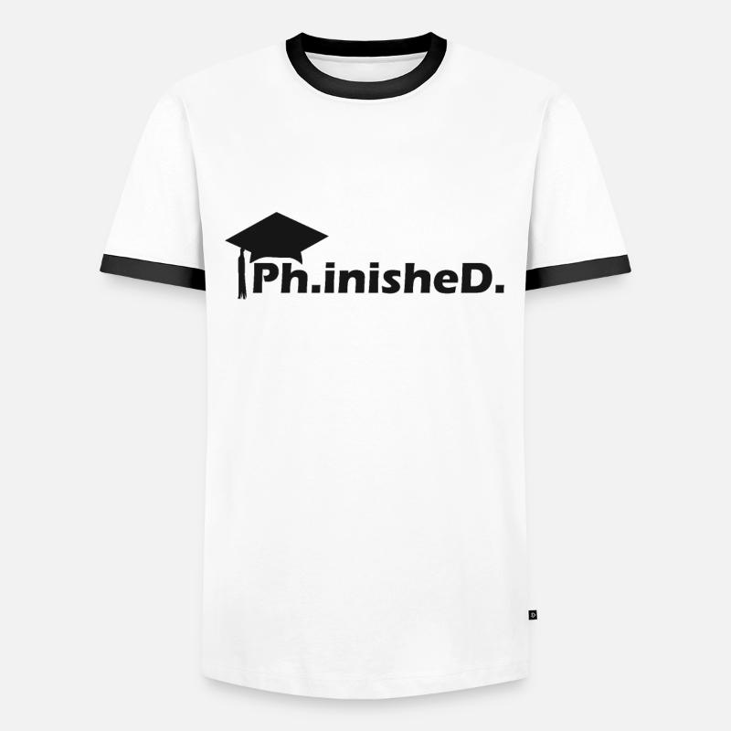 Ph.inishe.D. PhD thesis - Men's Ringer Shirt - white/black