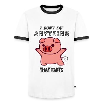 Pupsendes Food Funny - Men's Ringer Shirt - white/black - Front - AI Model Female 172 light (172cm) & AI Model Male 178 dark (178cm)