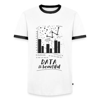Statistician analyst - Men's Ringer Shirt - white/black - Front - AI Model Female 172 light (172cm) & AI Model Male 178 dark (178cm)