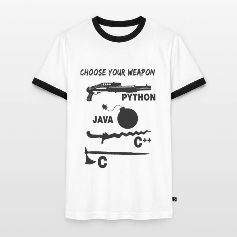 Programmierer Wählt Eure Programmiersprache Männer Kontrast-T-Shirt