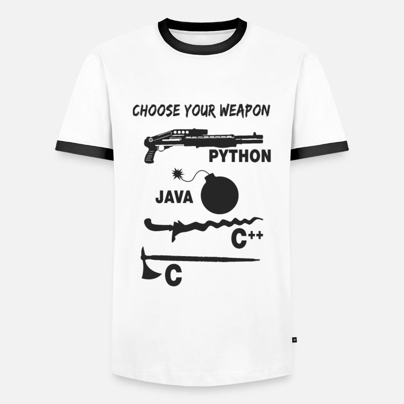 Programmierer Wählt Eure Programmiersprache - Männer Kontrast-T-Shirt - Weiß/Schwarz