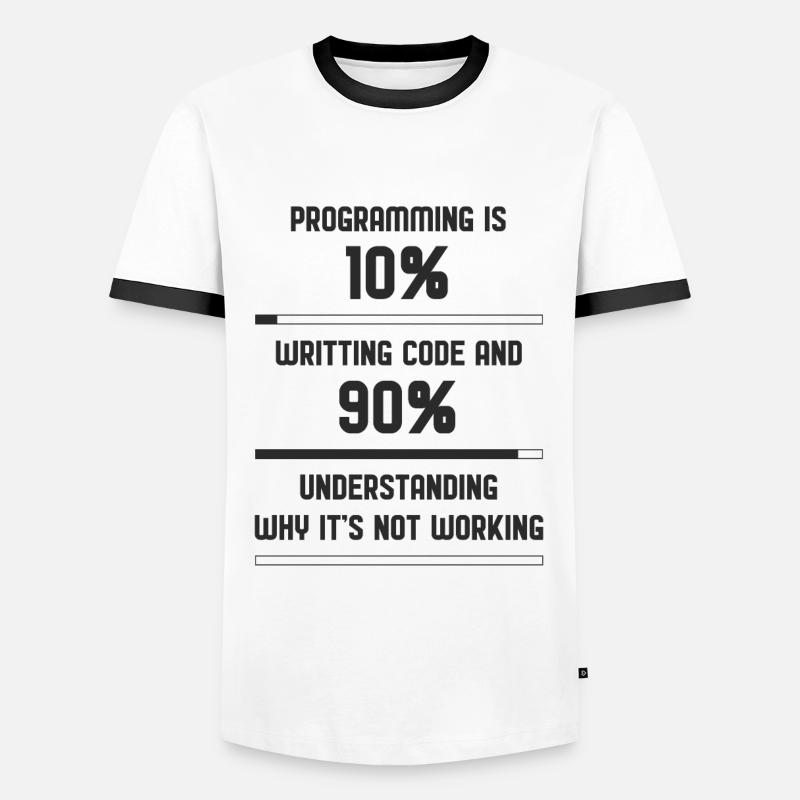 Programmieren Code Lustig - Männer Kontrast-T-Shirt - Weiß/Schwarz