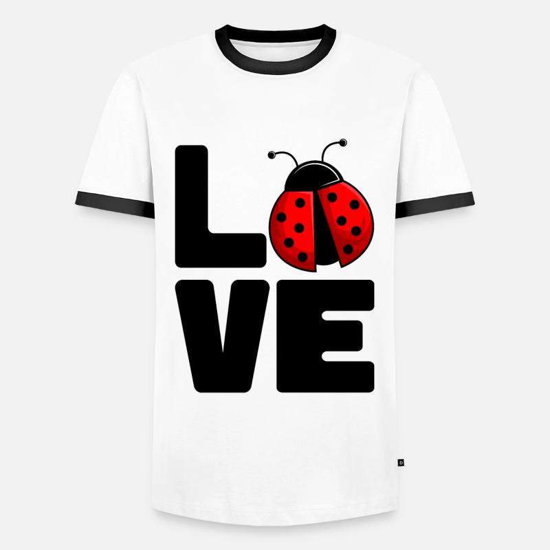 Marienkäfer - Männer Kontrast-T-Shirt - Weiß/Schwarz