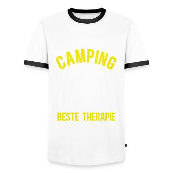Camping Spruch Campen Zelten Wohnwagen Wohnmobil - Männer Kontrast-T-Shirt - Weiß/Schwarz - Vorne - AI Model Female 172 light (172cm) & AI Model Male 178 dark (178cm)