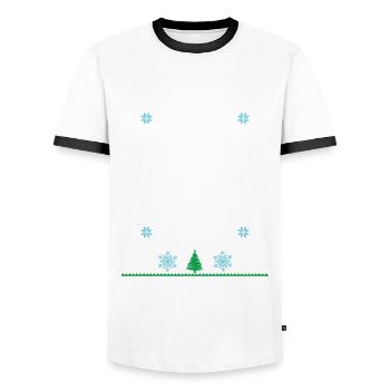 Nichts Schenken Weihnachten Hässliche XMAS Outfit - Männer Kontrast-T-Shirt - Weiß/Schwarz - Vorne - AI Model Female 172 light (172cm) & AI Model Male 178 dark (178cm)