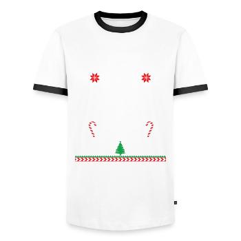 Weihnachten Weihnachtsshirt Weihnachtsoutfit XMAS - Männer Kontrast-T-Shirt - Weiß/Schwarz - Vorne - AI Model Female 172 light (172cm) & AI Model Male 178 dark (178cm)