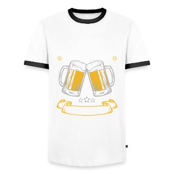 Promoted to Schwiegerdad Brautvater Schwiegervater - Männer Kontrast-T-Shirt - Weiß/Schwarz - Vorne - AI Model Female 172 light (172cm) & AI Model Male 178 dark (178cm)