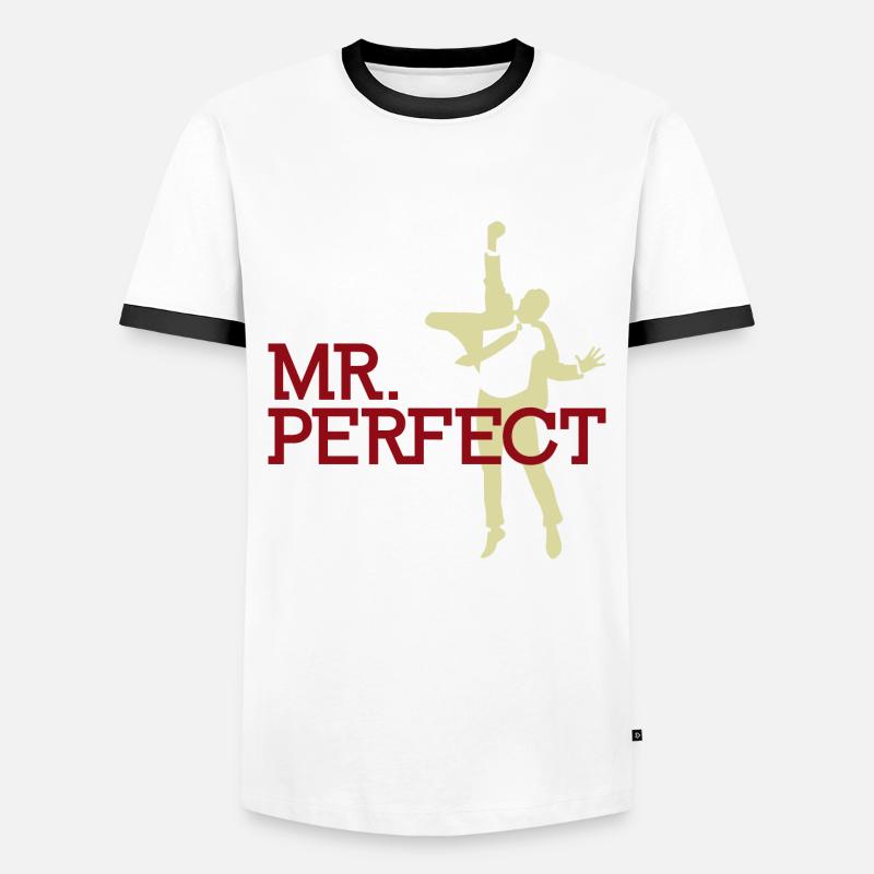 Mr. Perfect - Männer Kontrast-T-Shirt - Weiß/Schwarz
