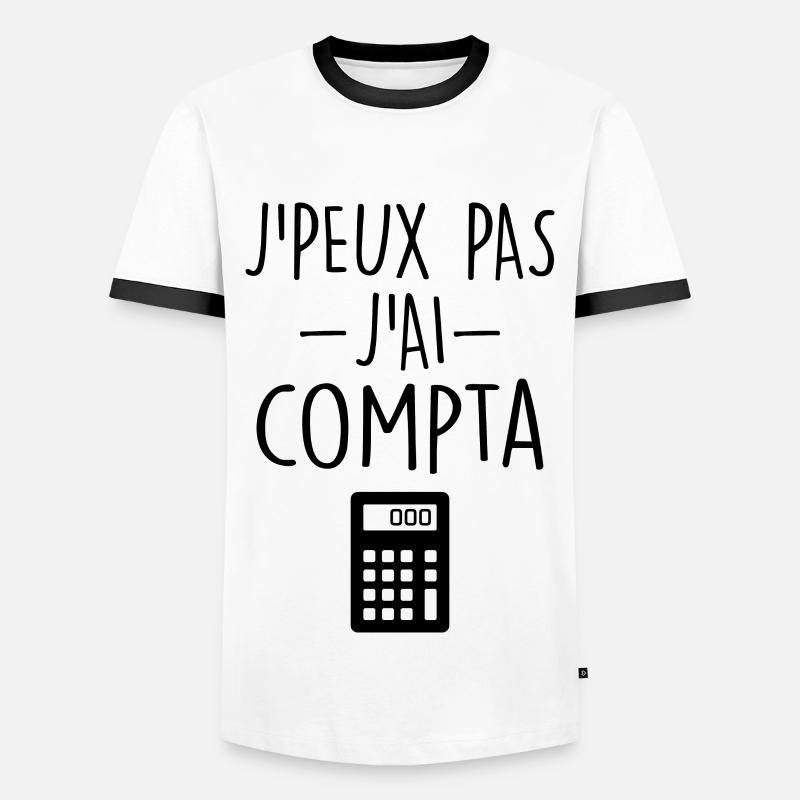 Comptable | Comptabilité | Compter | Chiffre - T-shirt contrasté Homme - blanc/noir
