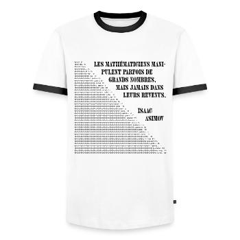 Grands nombres - T-shirt contrasté Homme - blanc/noir - Devant - AI Model Female 172 light (172cm) & AI Model Male 178 dark (178cm)