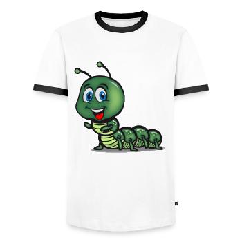 raupe süss kind - Männer Kontrast-T-Shirt - Weiß/Schwarz - Vorne - AI Model Female 172 light (172cm) & AI Model Male 178 dark (178cm)