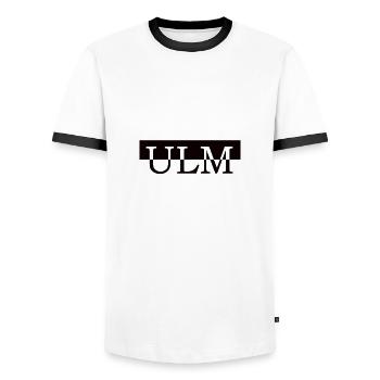 Ulm - Männer Kontrast-T-Shirt - Weiß/Schwarz - Vorne - AI Model Female 172 light (172cm) & AI Model Male 178 dark (178cm)