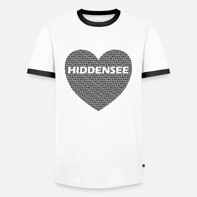 Hiddensee Herz - Männer Kontrast-T-Shirt - Weiß/Schwarz
