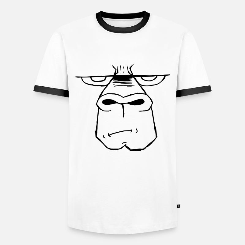 Ape - Männer Kontrast-T-Shirt - Weiß/Schwarz