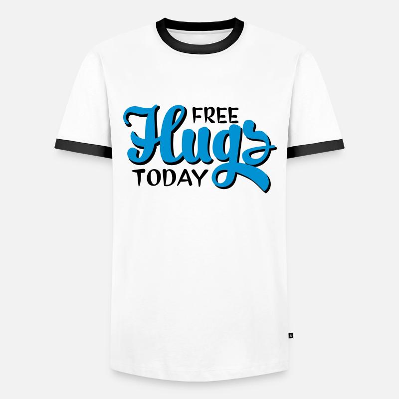 hugs - Men's Ringer Shirt - white/black