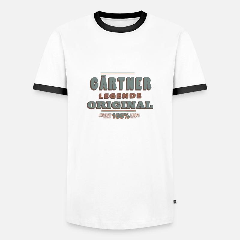 Gärtner - Männer Kontrast-T-Shirt - Weiß/Schwarz