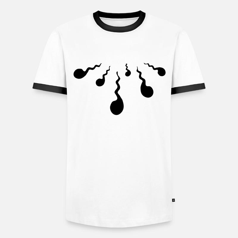 Sperma - Männer Kontrast-T-Shirt - Weiß/Schwarz