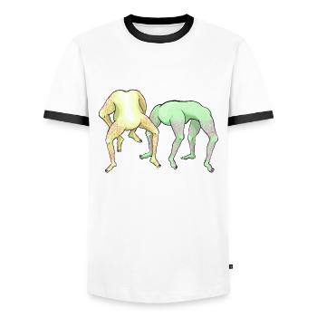 No Head José - Men's Ringer Shirt - white/black - Front - AI Model Female 172 light (172cm) & AI Model Male 178 dark (178cm)