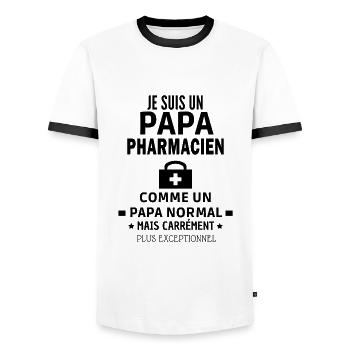 pharmacien exceptionnel - T-shirt contrasté Homme - blanc/noir - Devant - AI Model Female 172 light (172cm) & AI Model Male 178 dark (178cm)