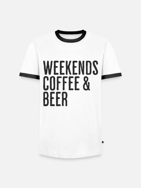 Kaffee- und Bierwochenenden Comedy-Wochenende - Männer Kontrast-T-Shirt - Weiß/Schwarz