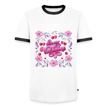 Be My Valentine - Men's Ringer Shirt - white/black - Front - AI Model Female 172 light (172cm) & AI Model Male 178 dark (178cm)