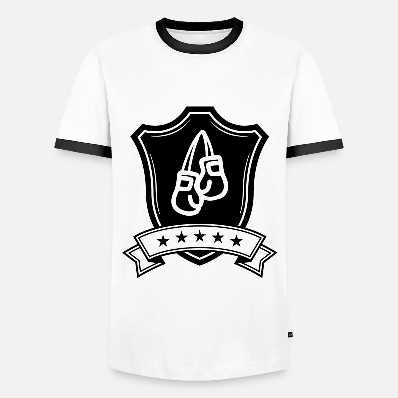 Sköld för boxningsboxning - Kontrast-T-shirt herr - vit/svart