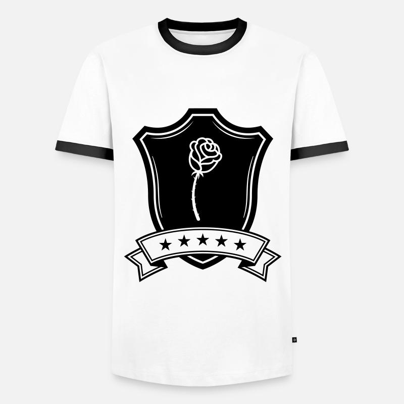 Rose Shield - Men's Ringer Shirt - white/black