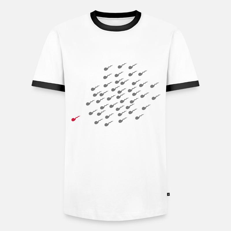 Sieger - Männer Kontrast-T-Shirt - Weiß/Schwarz