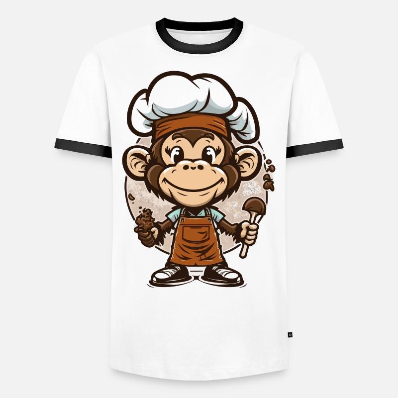 The Culinary Primate - Men's Ringer Shirt - white/black