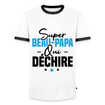 Super beau papa qui déchire - T-shirt contrasté Homme - blanc/noir - Devant - AI Model Female 172 light (172cm) & AI Model Male 178 dark (178cm)