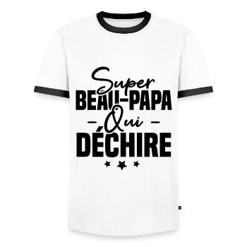 Super beau papa qui déchire - T-shirt contrasté Homme - blanc/noir - Devant - AI Model Female 172 light (172cm) & AI Model Male 178 dark (178cm)