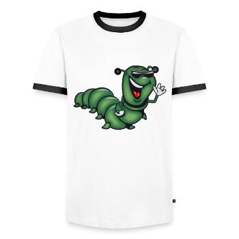 caterpillar hat funny - Men's Ringer Shirt - white/black - Front - AI Model Female 172 light (172cm) & AI Model Male 178 dark (178cm)