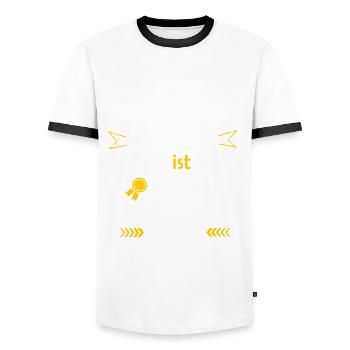 Alles wird gut lustiger Spruch beste Hausmeisterin - Männer Kontrast-T-Shirt - Weiß/Schwarz - Vorne - AI Model Female 172 light (172cm) & AI Model Male 178 dark (178cm)