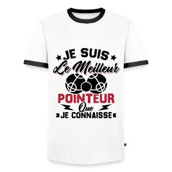 Je Suis Le Meilleur Pointeur Que Je Connaisse - T-shirt contrasté Homme - blanc/noir - Devant - AI Model Female 172 light (172cm) & AI Model Male 178 dark (178cm)