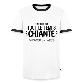 Je ne suis pas tout le temps chiante cadeau fille - T-shirt contrasté Homme - blanc/noir - Devant - AI Model Female 172 light (172cm) & AI Model Male 178 dark (178cm)