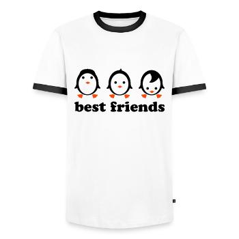 Best friends - Men's Ringer Shirt - white/black - Front - AI Model Female 172 light (172cm) & AI Model Male 178 dark (178cm)