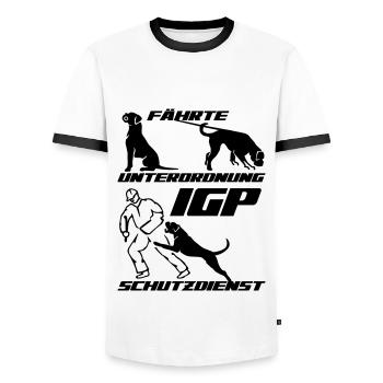 IGP edition 2022 Boxer - Männer Kontrast-T-Shirt - Weiß/Schwarz - Vorne - AI Model Female 172 light (172cm) & AI Model Male 178 dark (178cm)