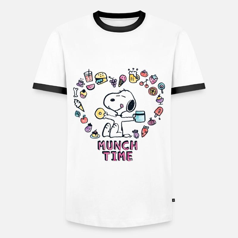 Peanuts Snoopy Munch Time - Men's Ringer Shirt - white/black