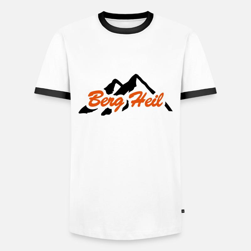 Berg Heil - Männer Kontrast-T-Shirt - Weiß/Schwarz