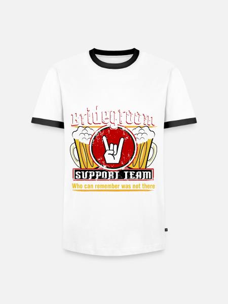 Bridegroom Support Team - Männer Kontrast-T-Shirt - Weiß/Schwarz