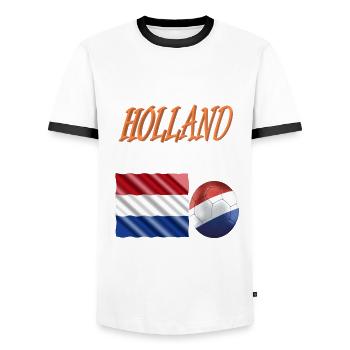 Holland Fans - T-shirt contrasté Homme - blanc/noir - Devant - AI Model Female 172 light (172cm) & AI Model Male 178 dark (178cm)