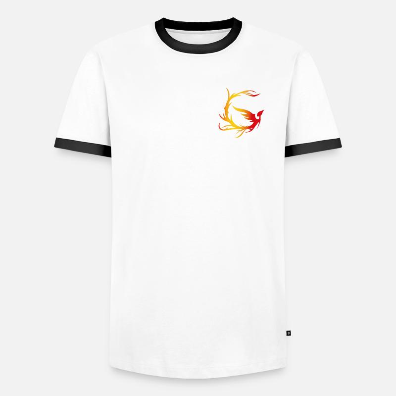 Firebird Circle with Gradient - Men's Ringer Shirt - white/black