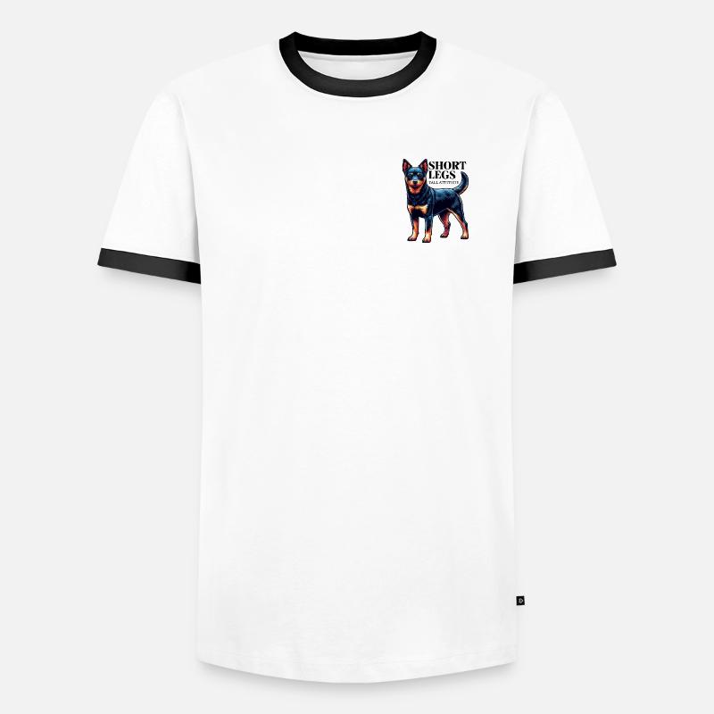 Lancashire Heeler kurze Beine Spruch Geschenkidee - Männer Kontrast-T-Shirt - Weiß/Schwarz