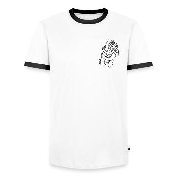 Faute anti-zoo - T-shirt contrasté Homme - blanc/noir - Devant - AI Model Female 172 light (172cm) & AI Model Male 178 dark (178cm)